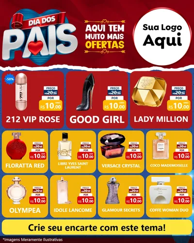 Modelo de Rede Social para Feed Instagram com o tema Dia dos Pais para Perfumes