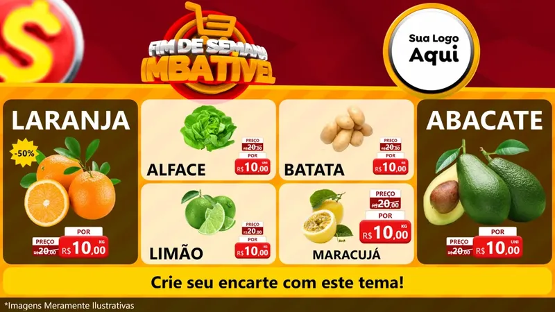 Modelo de TV para TV Horizontal com o tema Fim de Semana Imbatível para Hortifrúti