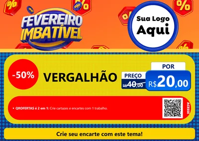 Modelo de Cartaz para Cartaz A4 Horizontal com o tema Fevereiro Imbatível para Ferragens
