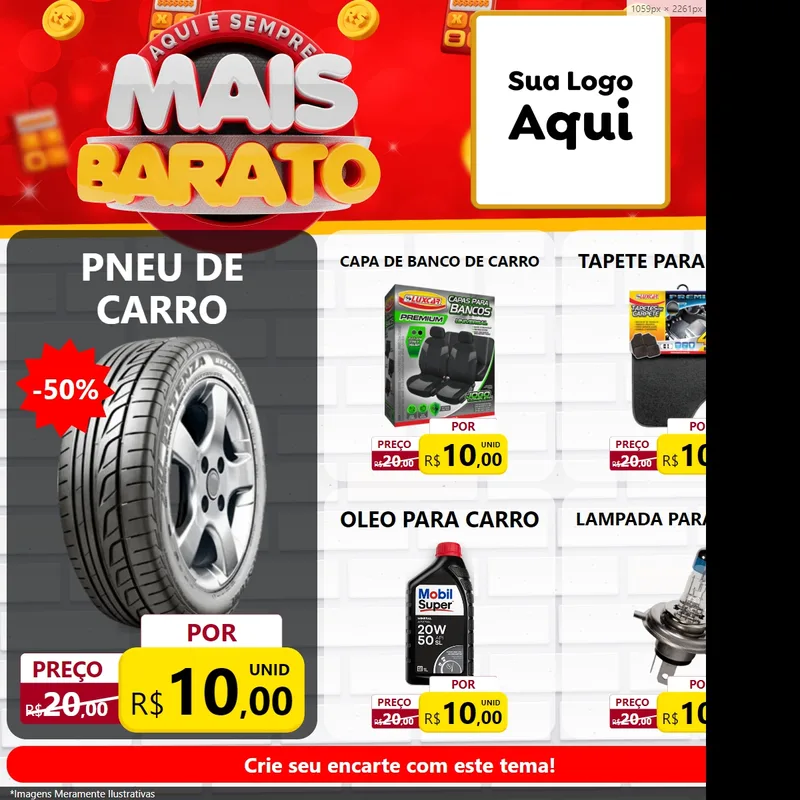 Modelo de Rede Social para Feed Facebook com o tema Mais Barato para Auto peças