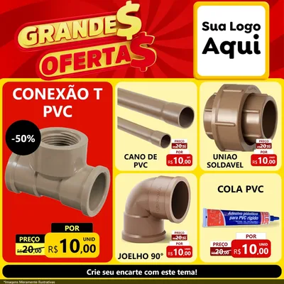 Modelo de Rede Social para Feed Facebook com o tema Grandes Ofertas para Tubos e conexões