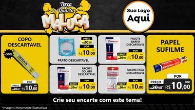 Modelo de TV para TV Horizontal com o tema Terça e Quarta Maluca para Embalagens