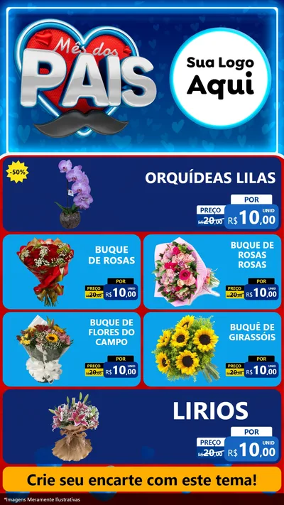 Modelo de TV para TV Vertical com o tema Mês Dos Pais para Floricultura e jardim