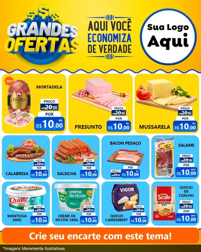 Modelo de Rede Social para Feed Instagram com o tema Grandes Ofertas para Frios e Laticínios