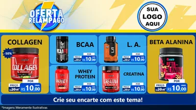Modelo de TV para TV Horizontal com o tema Oferta Relâmpago para Suplementos alimentares