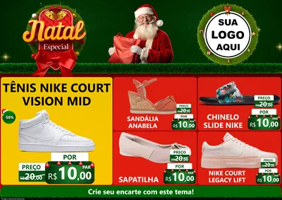 Modelo de Encarte para Encarte A4 Horizontal com o tema Natal Especial para Calçados