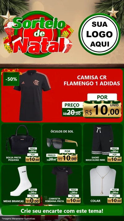 Modelo de Rede Social para Stories com o tema Sorteio de Natal para Roupas e acessórios