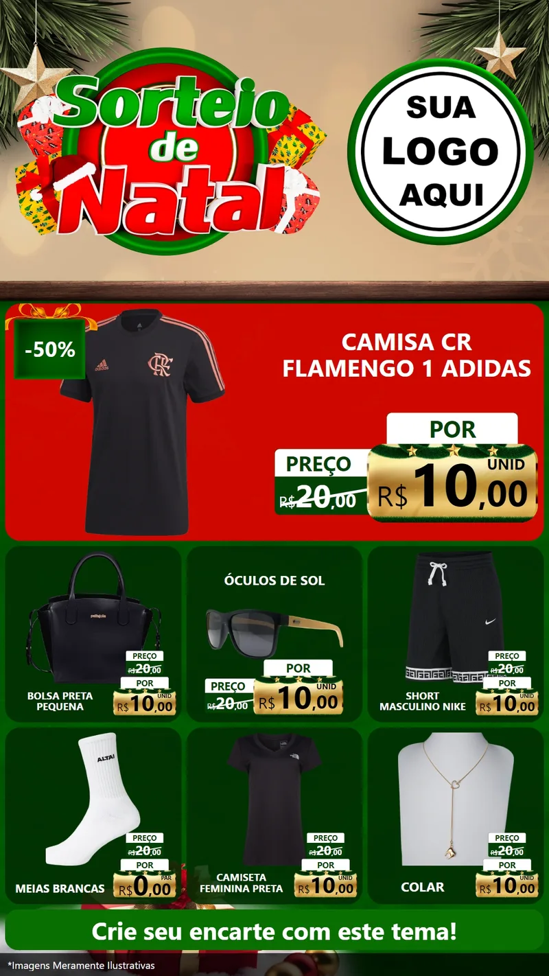 Modelo de Rede Social para Stories com o tema Sorteio de Natal para Roupas e acessórios