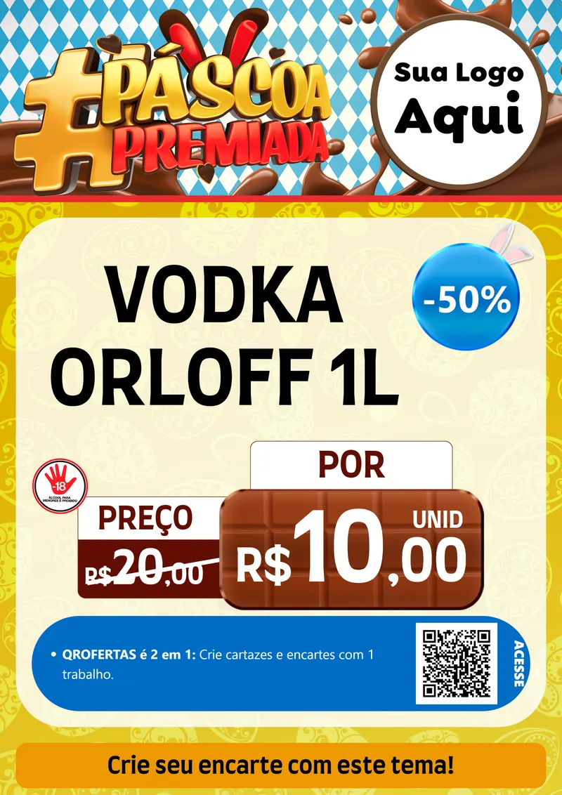 Modelo de Cartaz para Cartaz A4 Vertical com o tema Páscoa Premiada para Distribuidora de bebidas