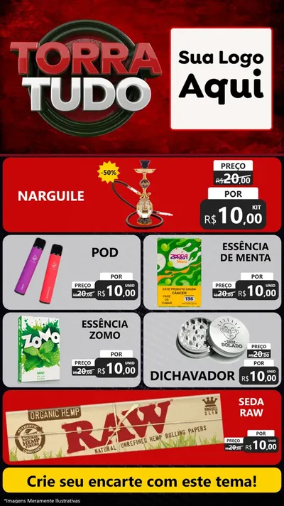 Modelo de TV para TV Vertical com o tema Torra Tudo para Tabacaria