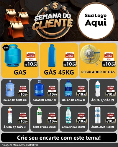 Modelo de Rede Social para Feed Instagram com o tema Semana do Cliente para Água e gás