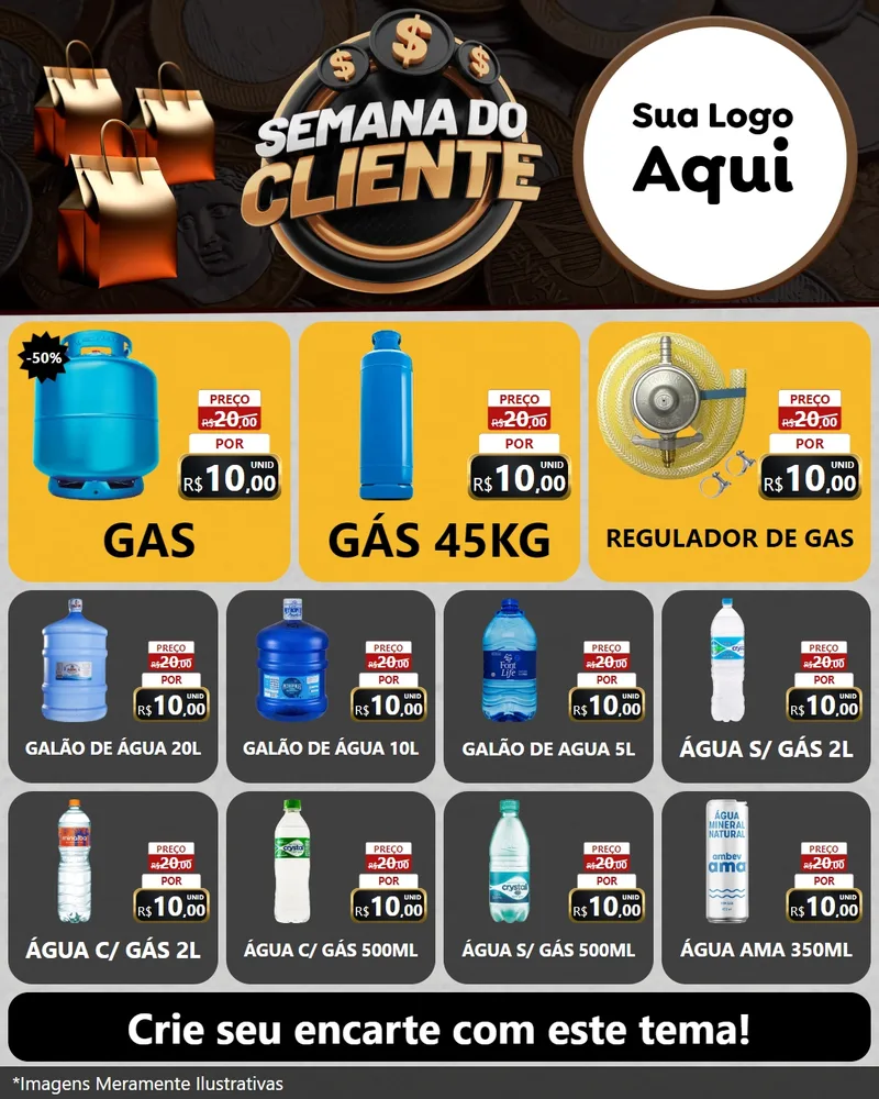 Modelo de Rede Social para Feed Instagram com o tema Semana do Cliente para Água e gás