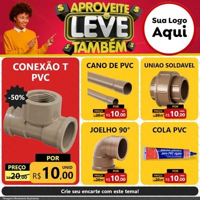 Modelo de Rede Social para Feed Facebook com o tema Aproveite e Leve Também para Tubos e conexões
