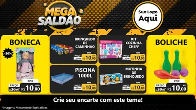 Modelo de TV para TV Horizontal com o tema Mega Saldão para Brinquedos