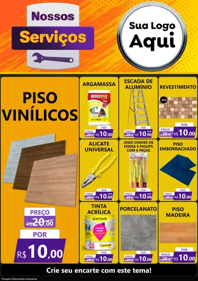 Modelo de Encarte para Encarte A4 Vertical com o tema Nossos Serviços para Material para Construção