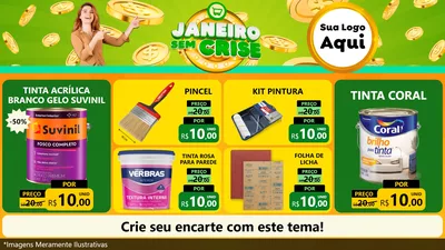 Modelo de TV para TV Horizontal com o tema Janeiro Sem Crise para Tintas e Ferramentas