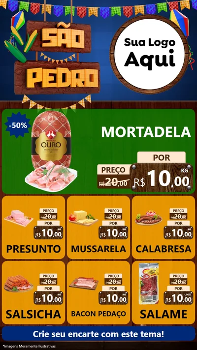 Modelo de Rede Social para Stories com o tema São Pedro para Frios e Laticínios