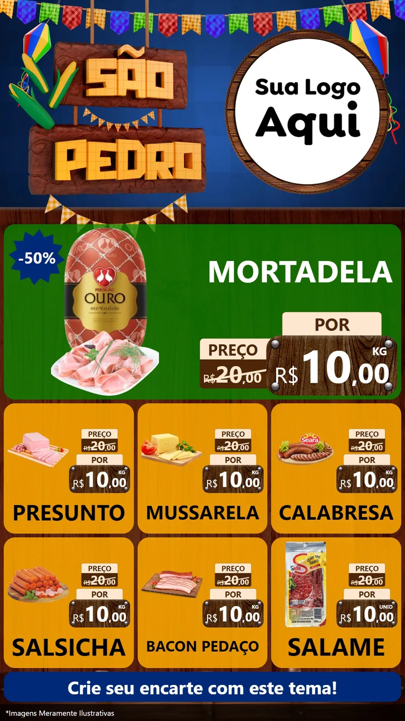 Modelo de Rede Social para Stories com o tema São Pedro para Frios e Laticínios