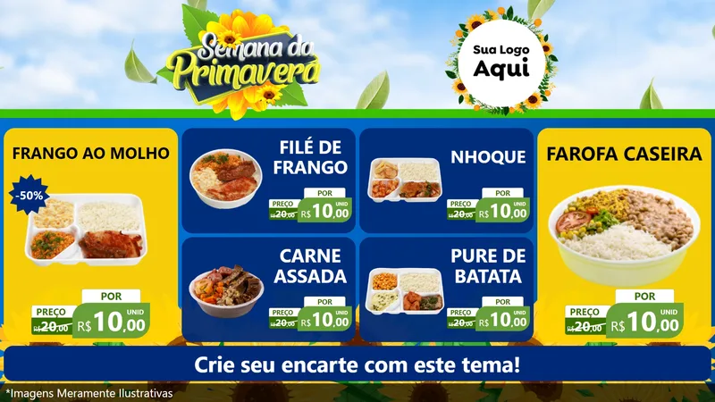 Modelo de TV para TV Horizontal com o tema Semana da Primavera para Restaurante