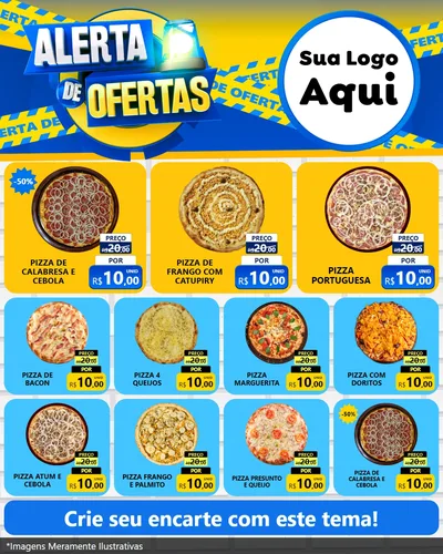 Modelo de Rede Social para Feed Instagram com o tema Alerta de Ofertas para Pizzaria