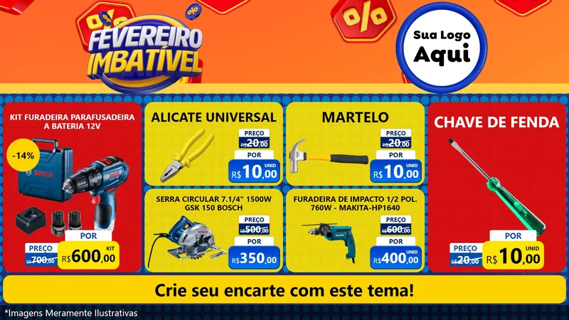 Modelo de TV para TV Horizontal com o tema Fevereiro Imbatível para Maquinas e Ferramentas