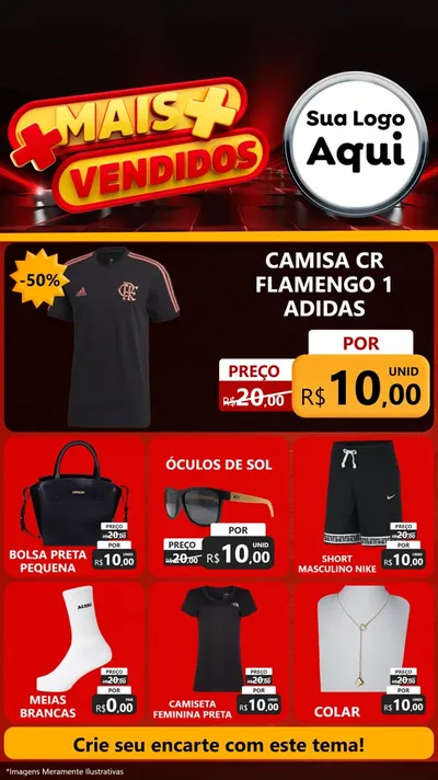 Modelo de Rede Social para Stories com o tema Mais Vendidos para Roupas e acessórios