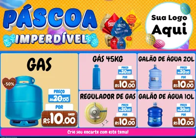 Modelo de Encarte para Encarte A4 Horizontal com o tema Páscoa Imperdível para Água e gás