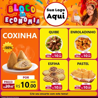 Modelo de Rede Social para Feed Facebook com o tema Bloco da Economia para Salgadaria