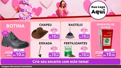Modelo de TV para TV Horizontal com o tema Dia da Mulher para Agropecuária