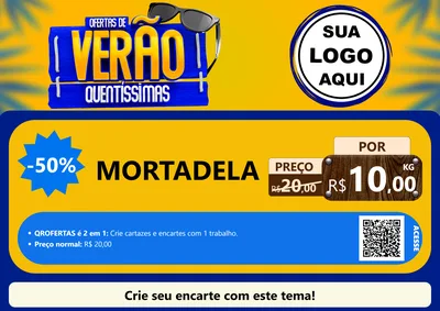 Modelo de Cartaz para Cartaz A4 Horizontal com o tema Ofertas de Verão Quentíssimas para Frios e Laticínios