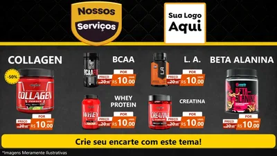 Modelo de TV para TV Horizontal com o tema Nossos Serviços para Suplementos alimentares