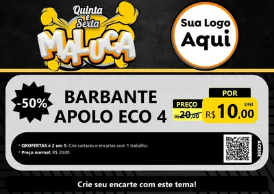 Modelo de Cartaz para Cartaz A4 Horizontal com o tema Quinta e Sexta Maluca para Armarinho e Aviamentos