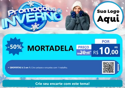 Modelo de Cartaz para Cartaz A4 Horizontal com o tema Promoções de Inverno para Frios e Laticínios