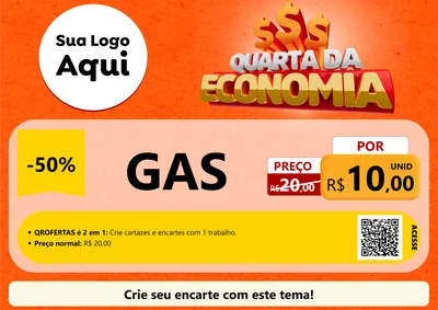 Modelo de Cartaz para Cartaz A4 Horizontal com o tema Quarta da Economia para Água e gás
