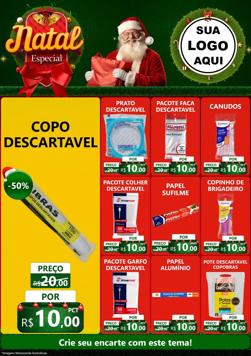Modelo de Encarte para Encarte A4 Vertical com o tema Natal Especial para Embalagens