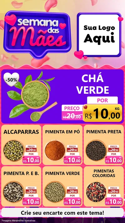 Modelo de Rede Social para Stories com o tema Semana das Mães para Produtos Naturais