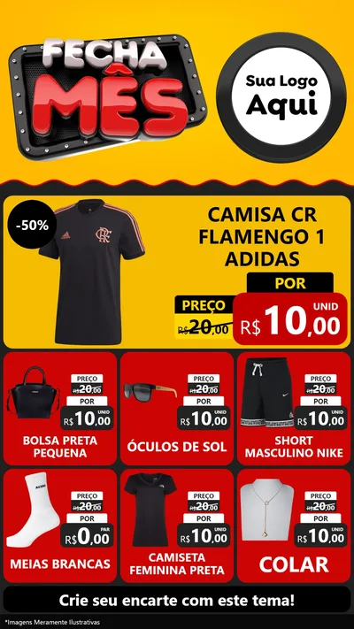 Modelo de Rede Social para Stories com o tema Fecha Mês para Roupas e acessórios