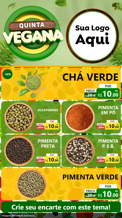 Modelo de TV para TV Vertical com o tema Quinta Vegana para Produtos Naturais