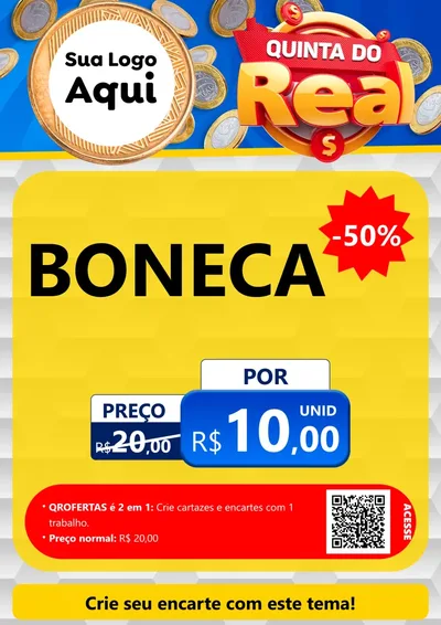 Modelo de Cartaz para Cartaz A4 Vertical com o tema Quinta do Real para Brinquedos