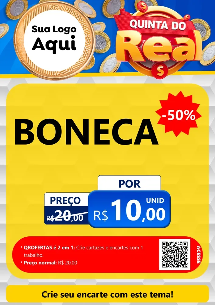 Modelo de Cartaz para Cartaz A4 Vertical com o tema Quinta do Real para Brinquedos
