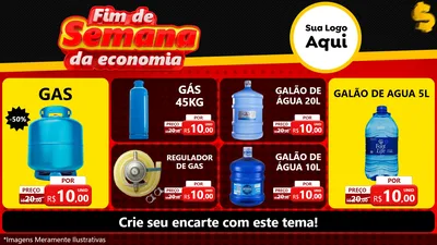 Modelo de TV para TV Horizontal com o tema Fim de Semana da Economia para Água e gás