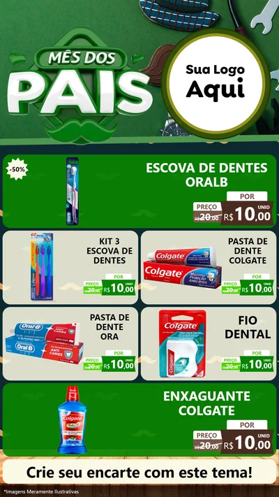 Modelo de TV para TV Vertical com o tema Mês dos Pais para Higiene Pessoal