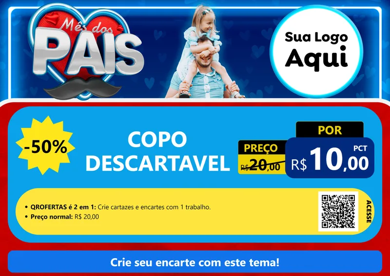 Modelo de Cartaz para Cartaz A4 Horizontal com o tema Mês Dos Pais para Embalagens