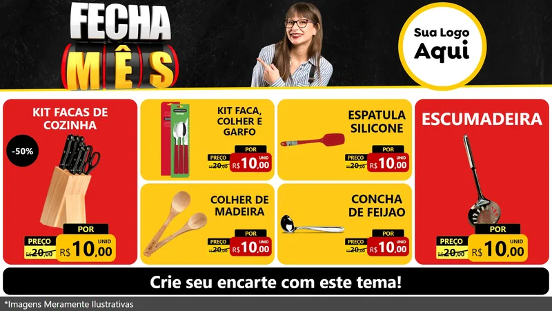 Modelo de TV para TV Horizontal com o tema Fecha Mês para Utilidades Domésticas