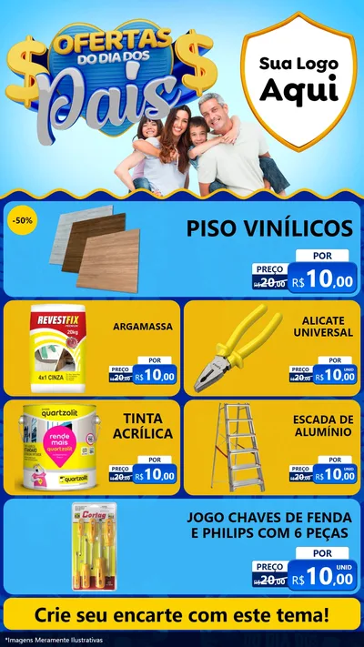 Modelo de TV para TV Vertical com o tema Ofertas do Dia dos Pais para Material para Construção