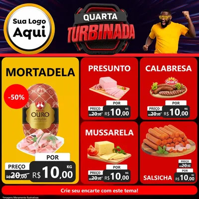 Modelo de Rede Social para Feed Facebook com o tema Quarta Turbinada para Frios e Laticínios