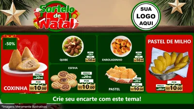 Modelo de TV para TV Horizontal com o tema Sorteio de Natal para Salgadaria