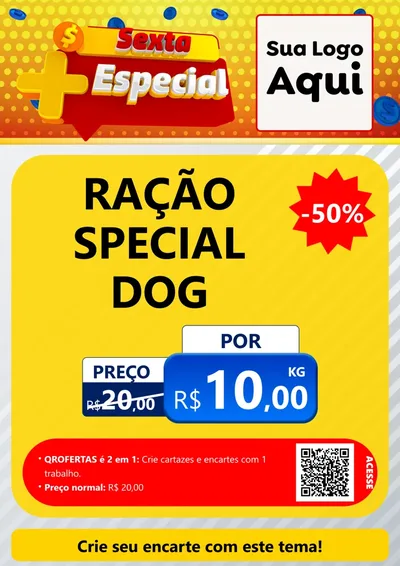 Modelo de Cartaz para Cartaz A4 Vertical com o tema Sexta Mais Especial para Pet Shop
