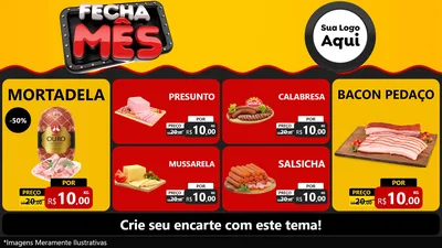 Modelo de TV para TV Horizontal com o tema Fecha Mês para Frios e Laticínios