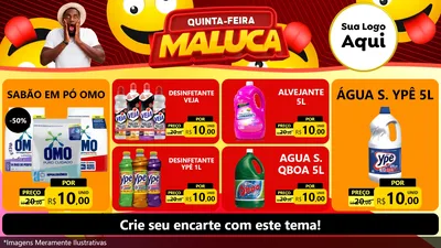 Modelo de TV para TV Horizontal com o tema Quinta-feira Maluca para Produtos de Limpeza